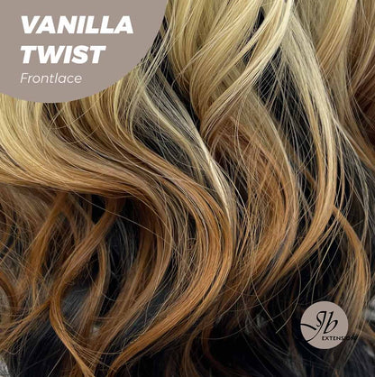 JBEXTENSION 25 Inches Body Wave Light Blonde On The Top Mix Color Pre-Cut Frontlace Glueless Wig VANILLA TWIST