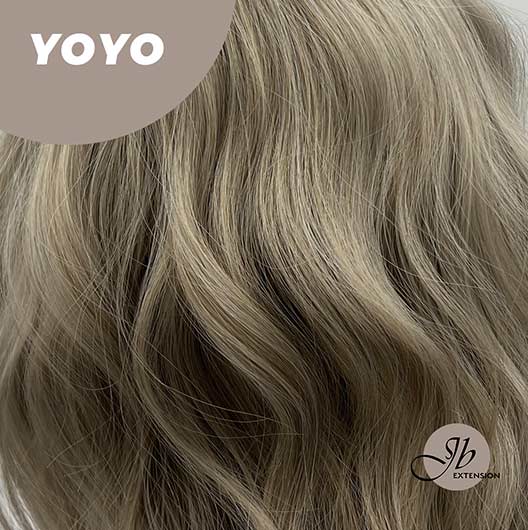JBEXTENSION 22 Inches Grey Body Wave Wig With Full Bangs YOYO