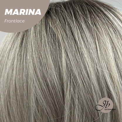 JBEXTENSION 20 Inches Silver Color Wave Pre-Cut Frontlace Glueless Wig MARINA