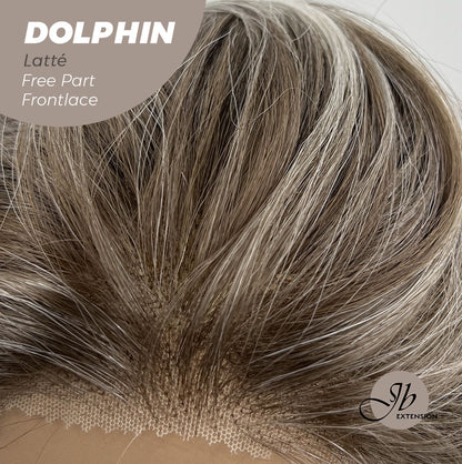 JBEXTENSION 12 Inches Bob Cut Mix Color With Highlight Free Part Pre-Cut Frontlace Glueless Wig DOLPHIN LATTé