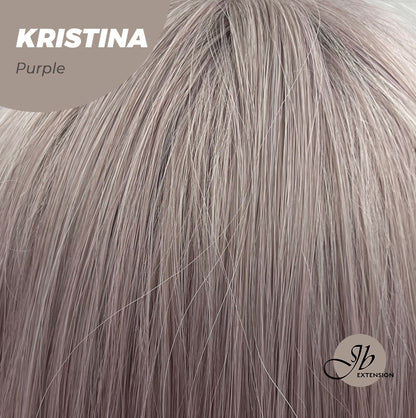 JBEXTENSION 25 Inches Grey Purple Curly Wig With Full Bangs KRISTINA PURPLE