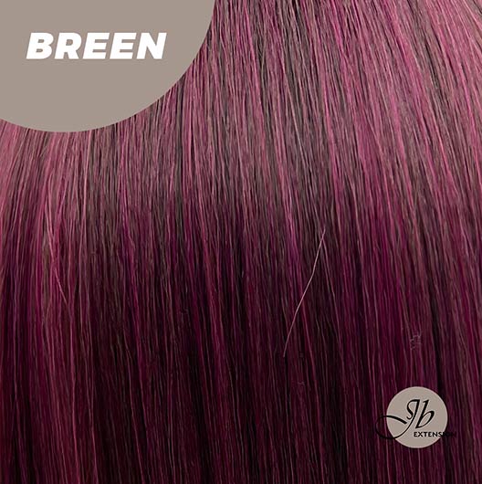 JBEXTENSION 22 Inches Nature Straight Fushia Color Wig With Bangs BREEN