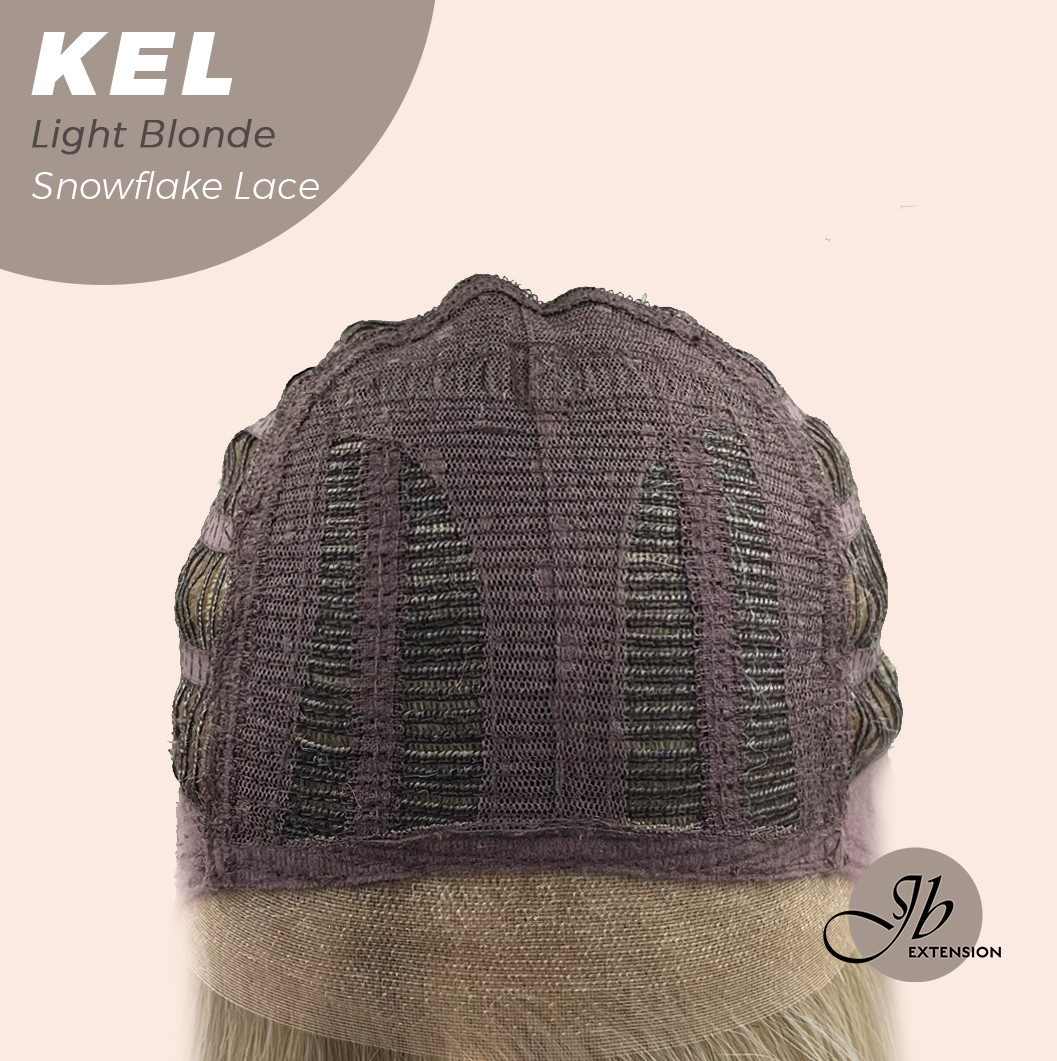 JBEXTENSION 22 Inches Light Blonde Pre-Cut Snowflake Lace Frontlace Glueless Wig KEL LIGHT BLONDE【PERMATEASE】【BENDY EAR TABS】