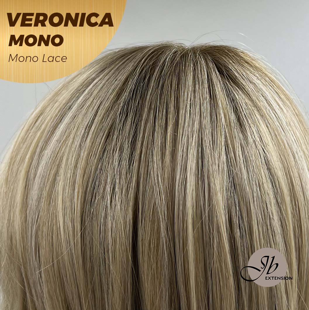 [PRE-ORDER] JBEXTENSION VERONICA MONO Monofilament Handmade Wig 6X5 Full Monofilament Hand Tied Top Wig 12 Inches Blonde Wave Mono Lace Wig With Anti-slip Silicone Strips Glueless Wig VERONICA MONO