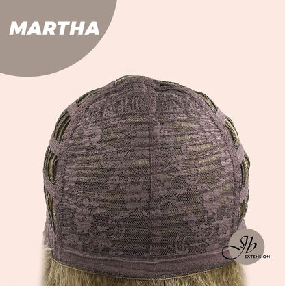 JBEXTENSION Pixie Cut Champagne Half Real Human Hair Half Futura Fiber Fashion Wig MARTHA