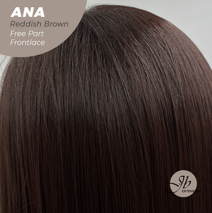 JBEXTENSION 28 Inches Reddish Brown Straight 13X6 Free Part Frontlace Glueless Wig ANA REDDISH BROWN