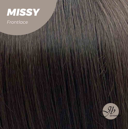 JBEXTENSION 24 Inches Curly Tea Black Darkest Brown Pre-Cut Frontlace Glueless Wig MISSY