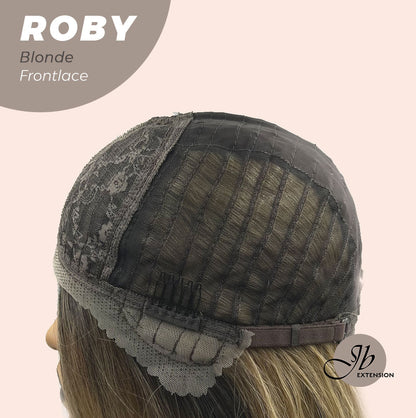 JBEXTENSION 22 Inches Blonde Medium Length Women Pre-Cut Frontlace Glueless Wig ROBY BLONDE