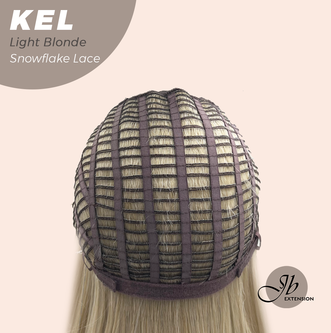 JBEXTENSION 22 Inches Light Blonde Pre-Cut Snowflake Lace Frontlace Glueless Wig KEL LIGHT BLONDE【PERMATEASE】【BENDY EAR TABS】