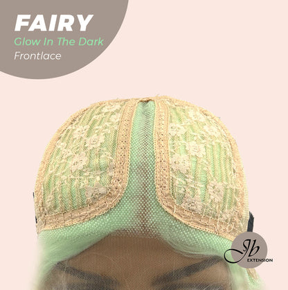 JBextension GLOW IN THE DARK 26 Inches Curly Rainbow Color Frontlace Glueless Wig FAIRY
