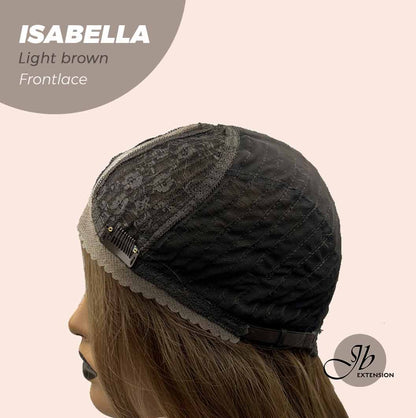 JBEXTENSION 24 Inches Light Brown Body Wave Pre-Cut Frontlace Glueless Wig ISABELLA LIGHT BROWN