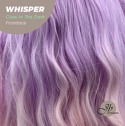 JBextension GLOW IN THE DARK 26 Inches Body Wave Rainbow Color Frontlace Glueless Wig WHISPER