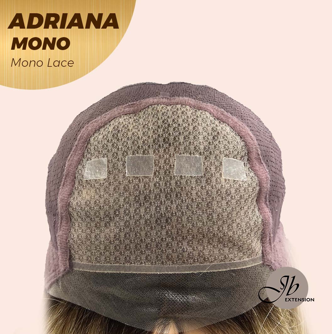JBEXTENSION ADRIANA MONO Full Monofilament Handmade Full Lace Full Hand Tied Wig 14 Inches Blonde With Dark Root Wave Mono Lace Handmade Futura Fiber Wig With Anti-slip Silicone Strips Glueless Wig Adriana Mono【BENDY EAR TABS】