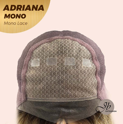 JBEXTENSION ADRIANA MONO Full Monofilament Handmade Full Lace Full Hand Tied Wig 14 Inches Blonde With Dark Root Wave Mono Lace Handmade Futura Fiber Wig With Anti-slip Silicone Strips Glueless Wig Adriana Mono【BENDY EAR TABS】