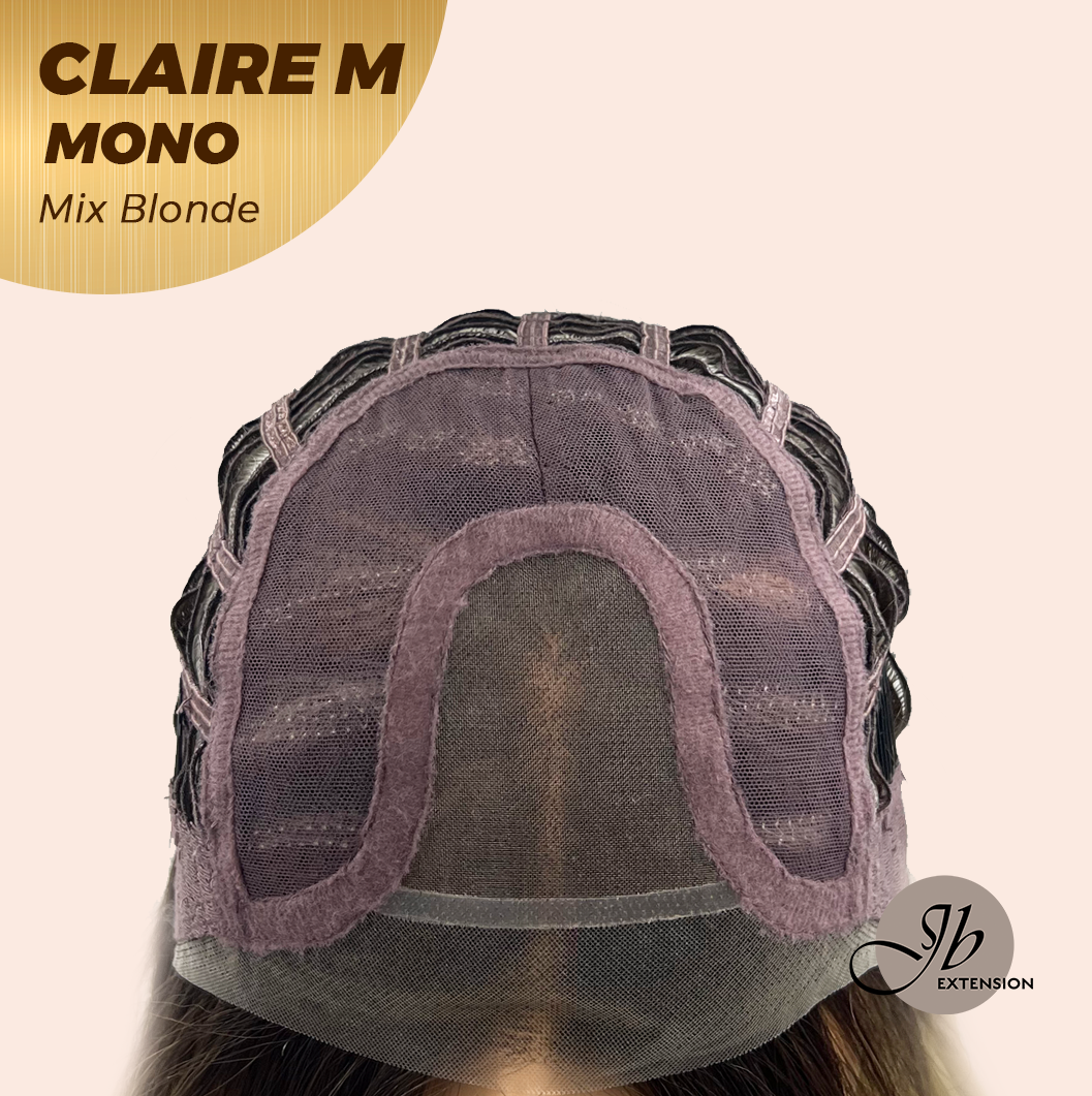 JBEXTENSION CLAIRE MONO MIX BLONDE Partial Monofilament Wig 22 Inches Mix Blonde Partial Mono Lace Glueless Wig CLAIRE MONO MIX BLONDE【BENDY EAR TABS】