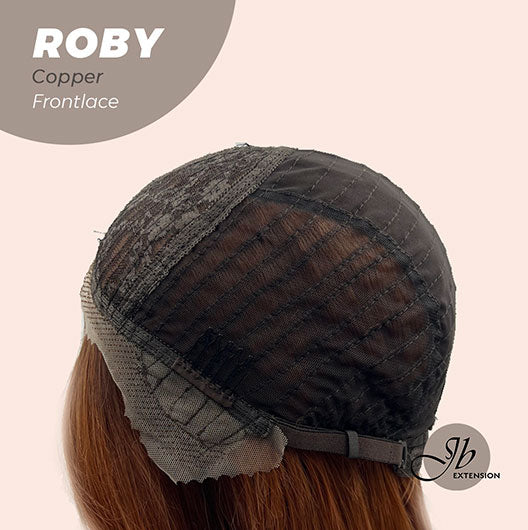 JBEXTENSION 22 Inches Copper Medium Length Women Pre-Cut Frontlace Glueless Wig ROBY COPPER