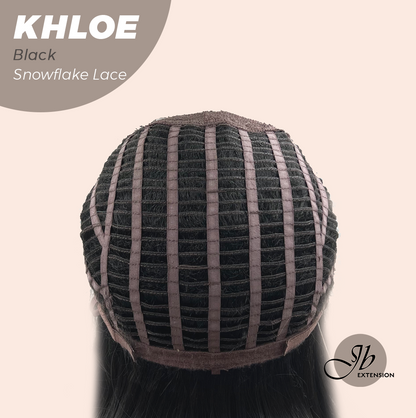 JBEXTENSION 12 Inches Bob Cut Black Pre-Cut Snowflake Lace Frontlace Glueless Wig KHLOE BLACK【PERMATEASE】【BENDY EAR TABS】