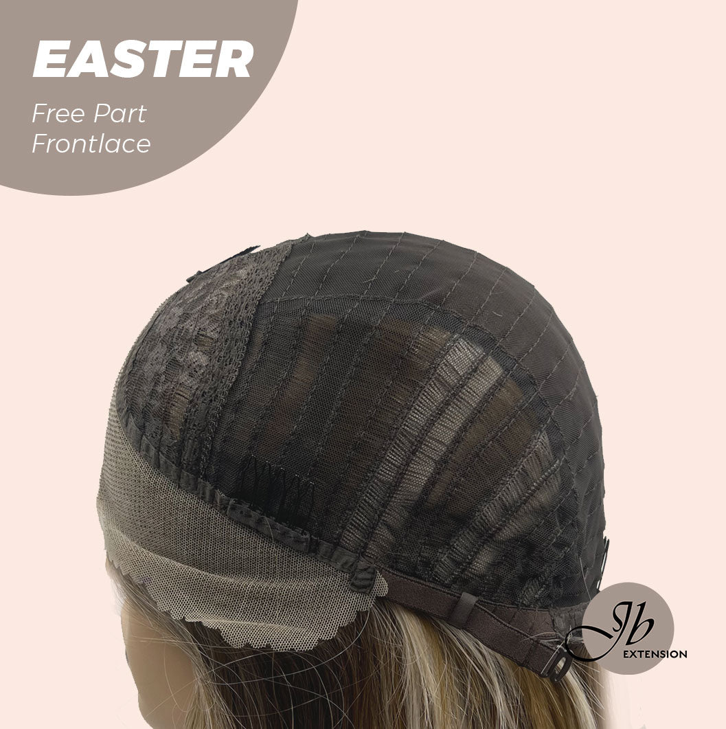 JBEXTENSION 25 Inches Mix Blonde Curly Free Part Pre-Cut Frontlace Glueless Wig EASTER