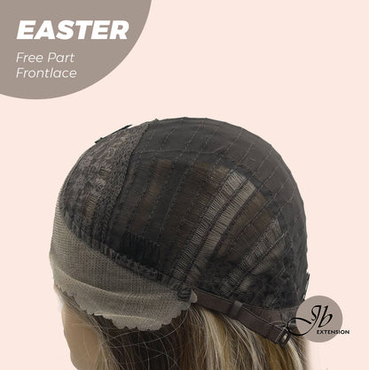 JBEXTENSION 25 Inches Mix Blonde Curly Free Part Pre-Cut Frontlace Glueless Wig EASTER