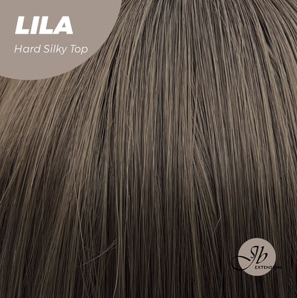 Rachel's Pick-20 Inches Scalpiana Cold Brown Wolf Cut 3.5X4 Hard Silky Top Natural Scalp Effect Wig With Bangs LILA