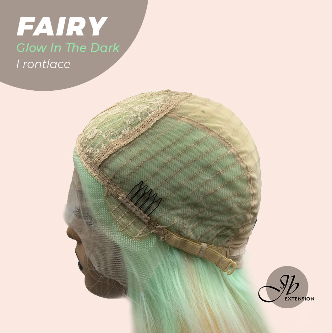 JBextension GLOW IN THE DARK 26 Inches Curly Rainbow Color Frontlace Glueless Wig FAIRY