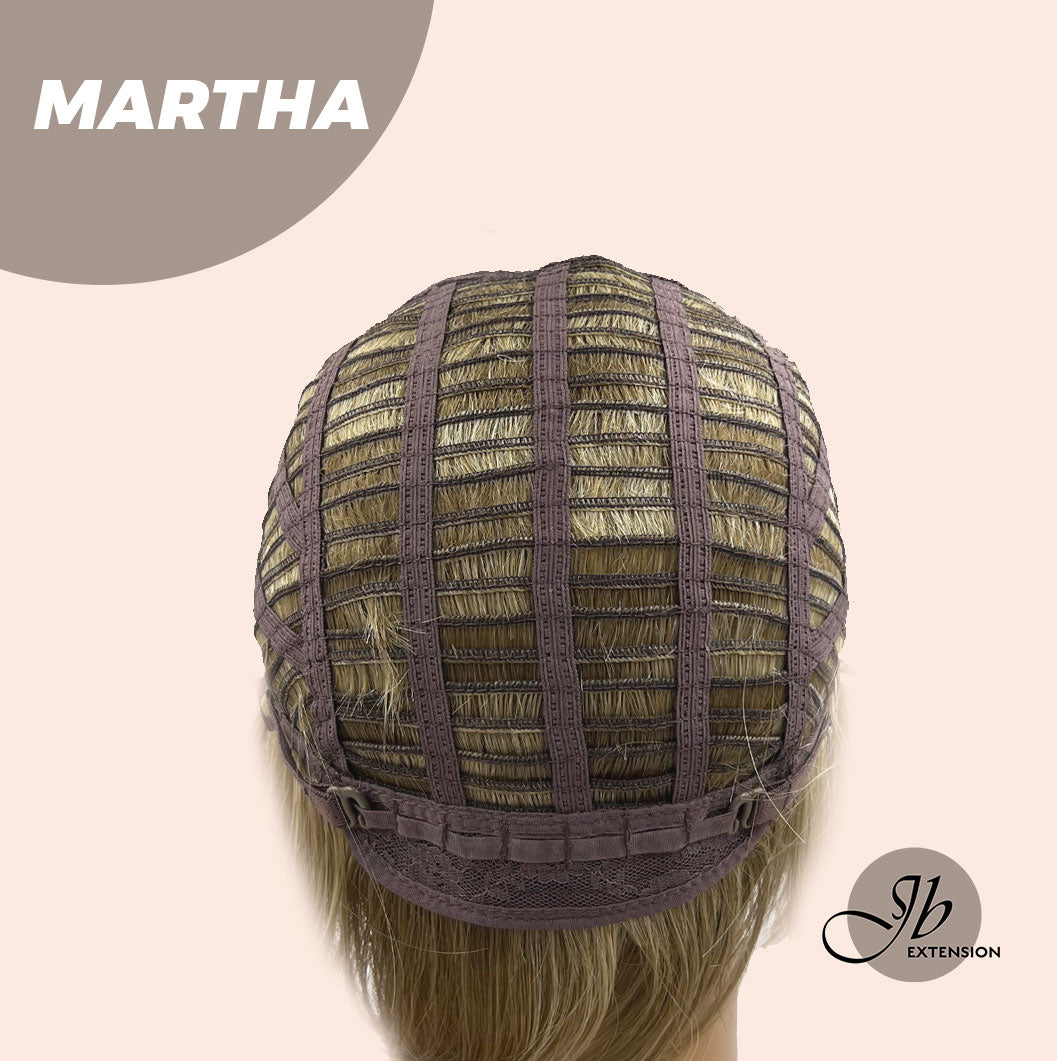 JBEXTENSION Pixie Cut Champagne Half Real Human Hair Half Futura Fiber Fashion Wig MARTHA