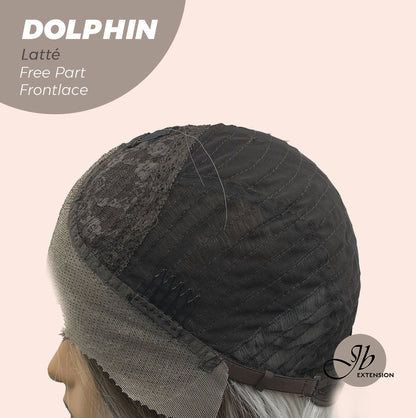 JBEXTENSION 12 Inches Bob Cut Mix Color With Highlight Free Part Pre-Cut Frontlace Glueless Wig DOLPHIN LATTé