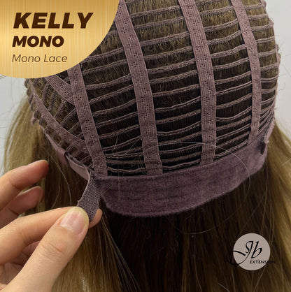 JBEXTENSION KELLY MONO Monofilament Handmade Wig 6X5 Full Monofilament Hand Tied Top Wig 22 Inches Blonde Color Wolf Cut Full Mono Lace Glueless Wig KELLY MONO