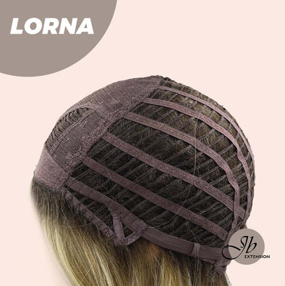 [PRE-ORDER] JBEXTENSION 18 Inches Blonde Curly Women Fashion Full Machine Wig With Bangs LORNA【PLUS PERMATEASE】【BENDY EAR TABS】