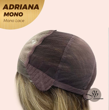 JBEXTENSION ADRIANA MONO Full Monofilament Handmade Full Lace Full Hand Tied Wig 14 Inches Blonde With Dark Root Wave Mono Lace Handmade Futura Fiber Wig With Anti-slip Silicone Strips Glueless Wig Adriana Mono【BENDY EAR TABS】