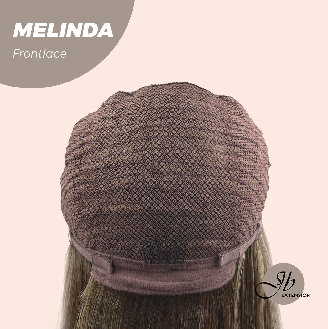 JBEXTENSION 18 Inches Brown With Highlight Pre-Cut Frontlace Glueless Side Part Wig MELINDA
