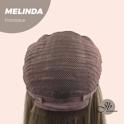 JBEXTENSION 18 Inches Brown With Highlight Pre-Cut Frontlace Glueless Side Part Wig MELINDA