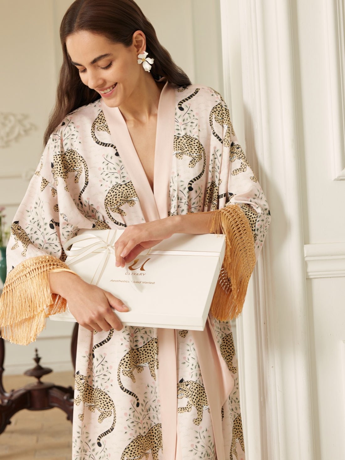 Pink Leopard Tassel Kimono Robe | Daily Health & Beauty