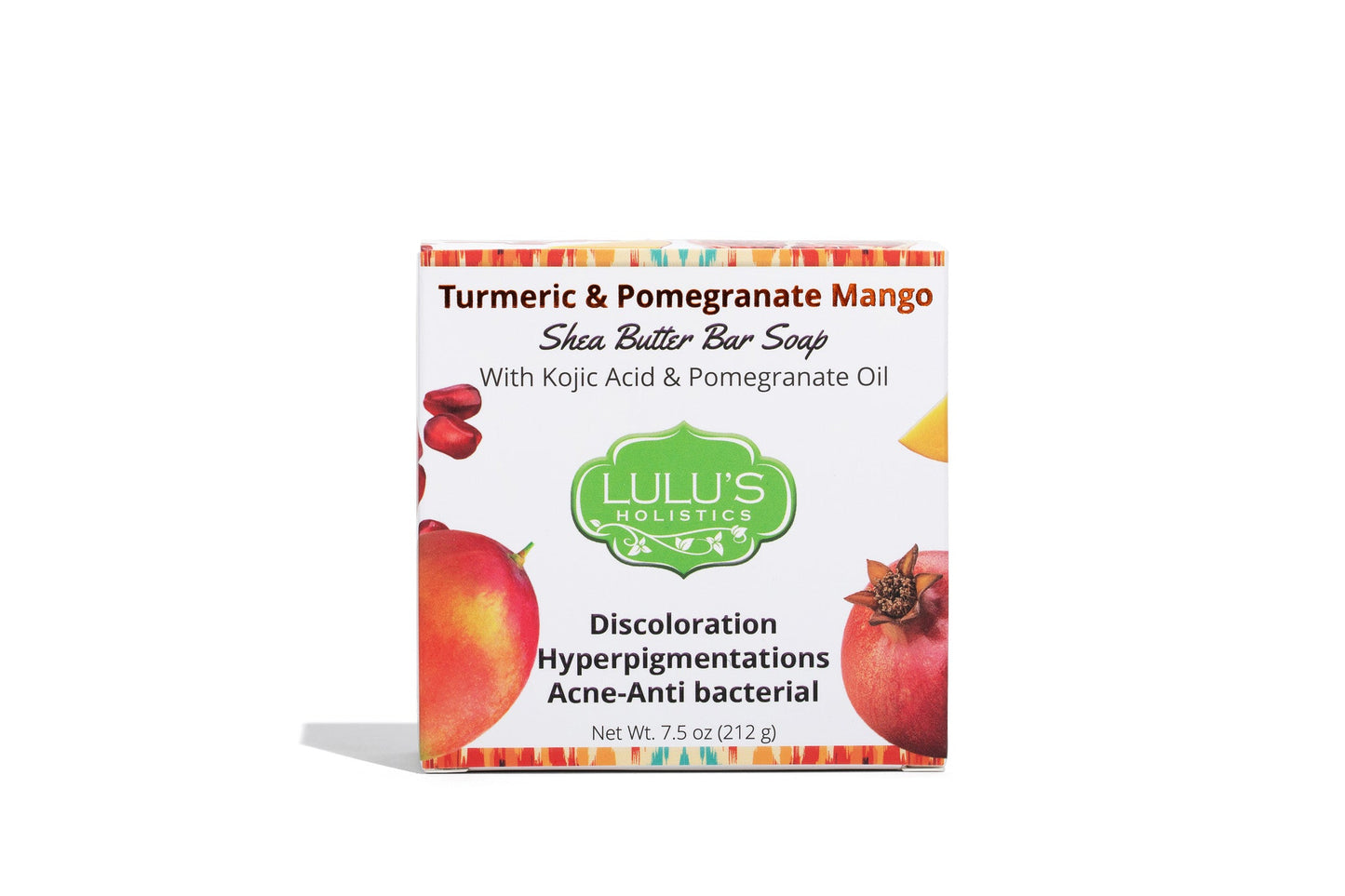 Turmeric Pomegranate Mango Shea Butter Bar Soap with Kojic Acid – Hydrating Cleanser for Smooth, Bright, Even-Looking Skin
