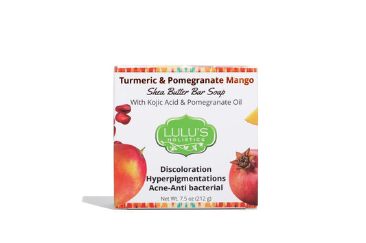 Turmeric Pomegranate Mango Shea Butter Bar Soap with Kojic Acid – Hydrating Cleanser for Smooth, Bright, Even-Looking Skin