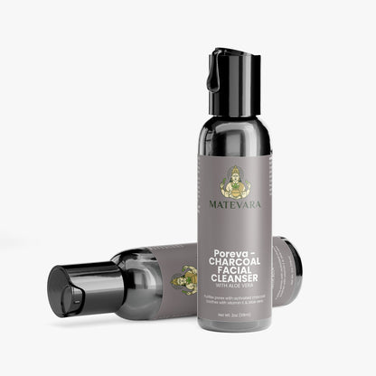 Poreva Charcoal Facial Cleanser | Paraben-Free Deep Cleansing Gel | 2 oz