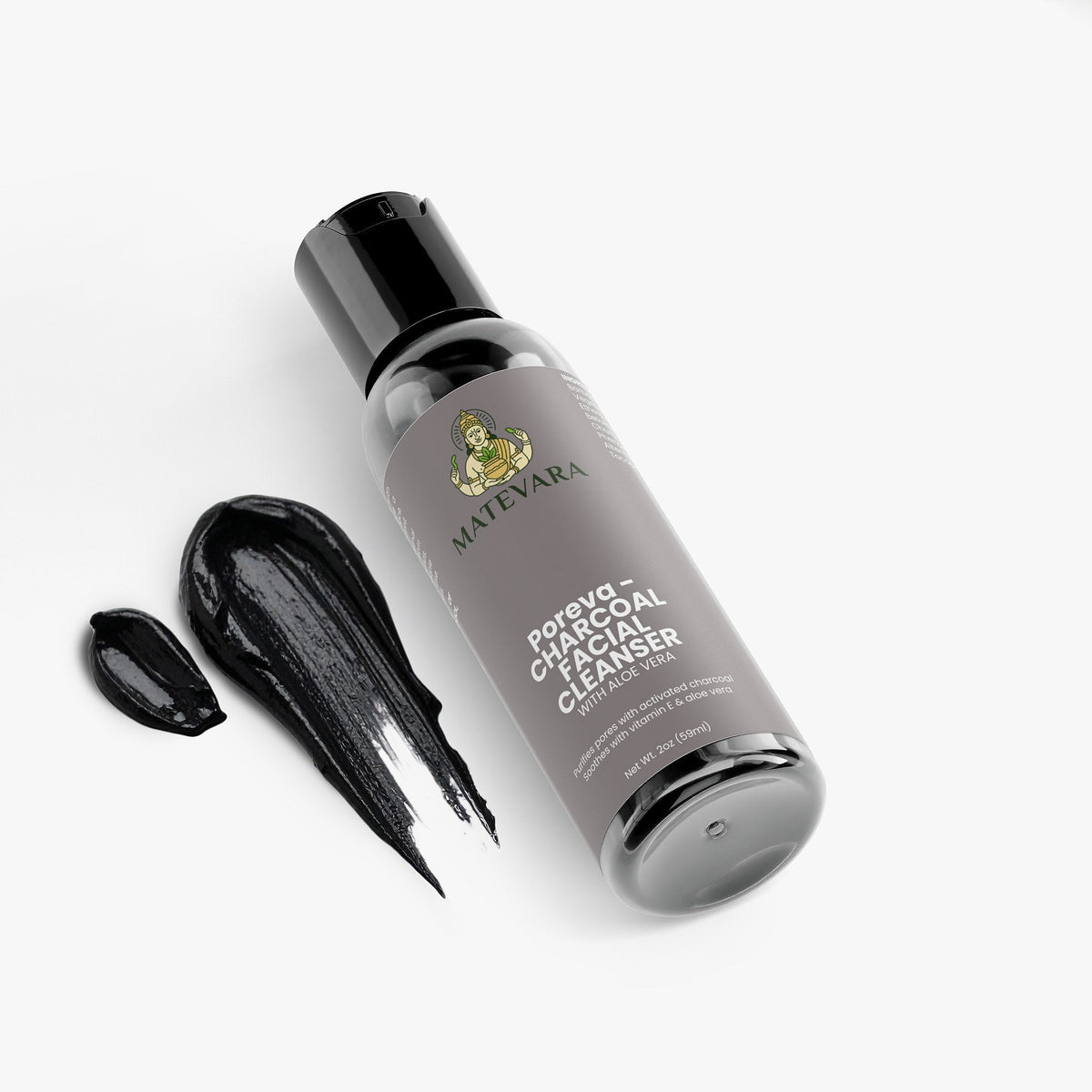 Poreva Charcoal Facial Cleanser | Paraben-Free Deep Cleansing Gel | 2 oz