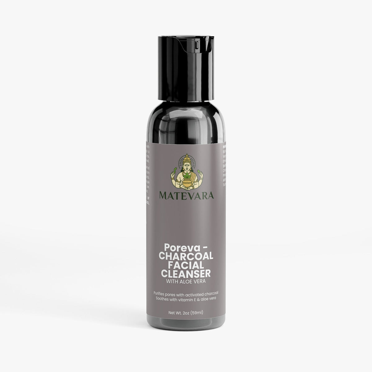 Poreva Charcoal Facial Cleanser | Paraben-Free Deep Cleansing Gel | 2 oz