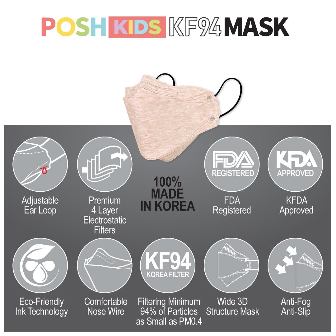 POSH KIDS KF94 Small Mask Melange Cherry Blossom (KA_M02) | Daily Health & Beauty
