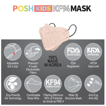 POSH KIDS KF94 Small Mask Melange Cherry Blossom (KA_M02) | Daily Health & Beauty