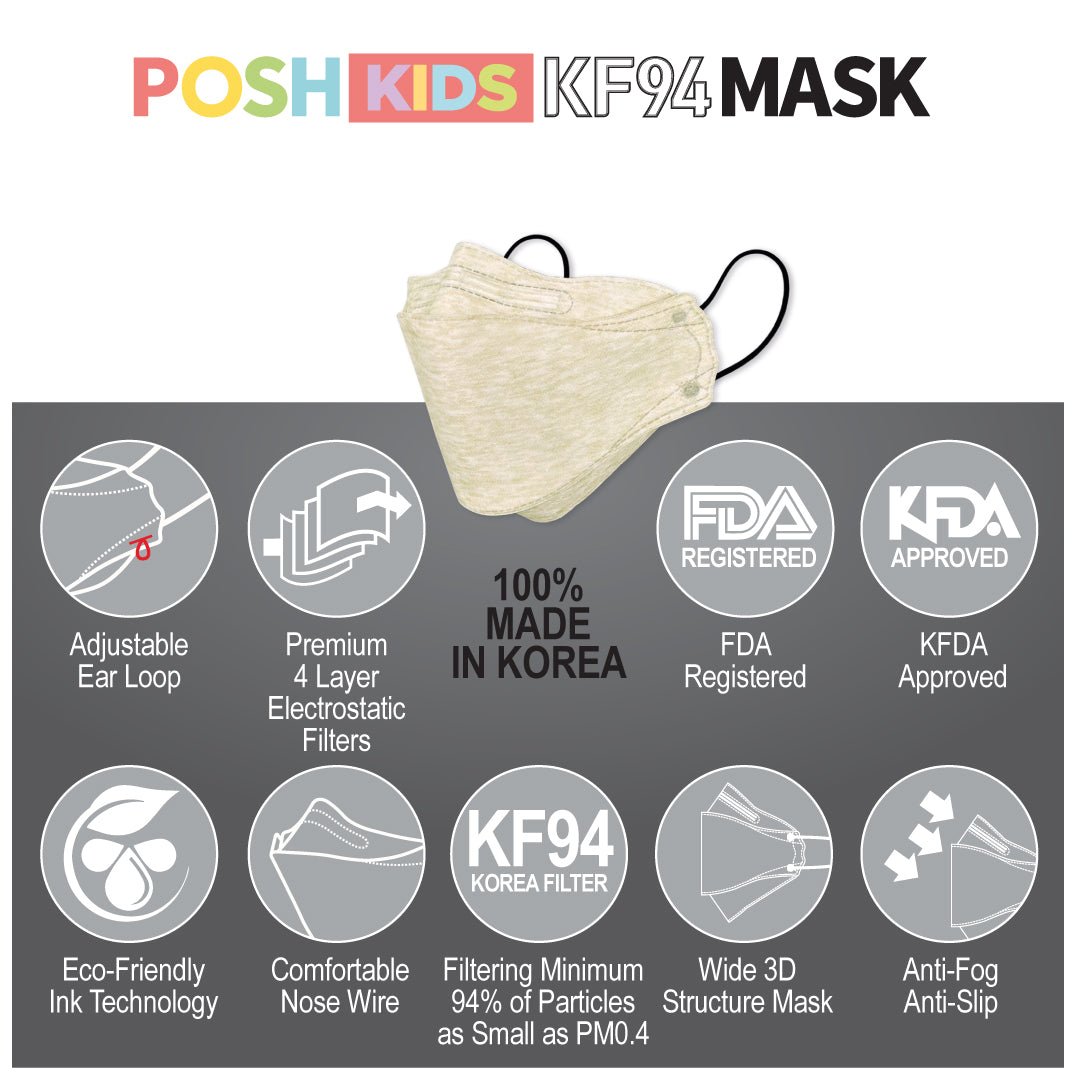 POSH KIDS KF94 Small Mask Melange Fresh Cream (KA_M01) | Daily Health & Beauty