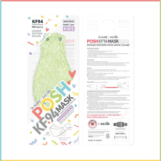 POSH KIDS KF94 Small Mask Melange Lime (KA_M03) | Daily Health & Beauty
