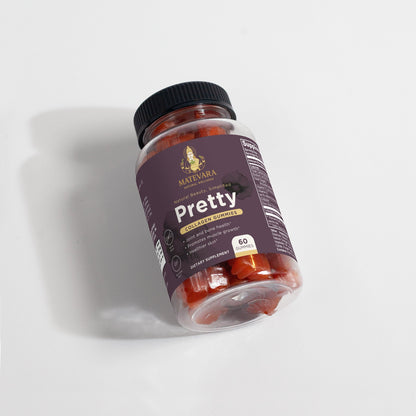 Pretty Collagen Gummies | Collagen Peptides + Vitamin C & Biotin | Orange Flavor | Hair, Skin & Nails | 60 Gummies