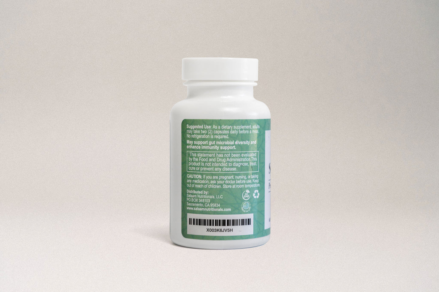 Synbiotic Plus - Halal Probiotics + Prebiotics 3.5 Billion CFU Veggie Capsules - 60 Count | Salaam Nutritionals