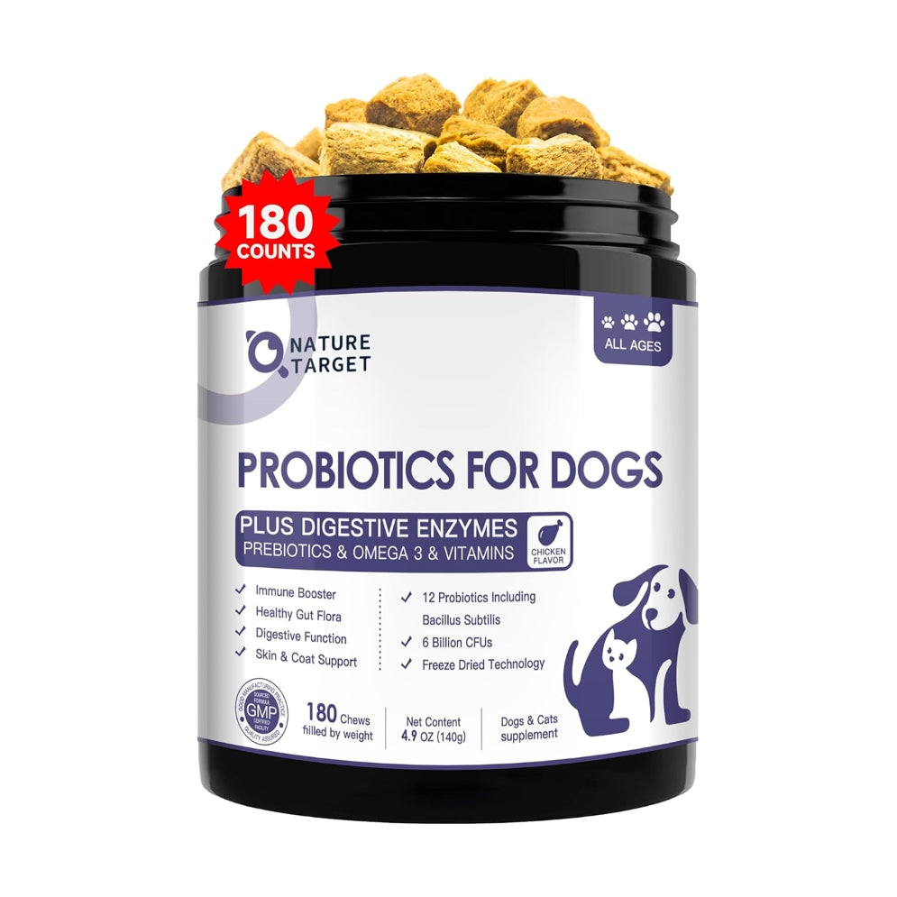Chicken flavor Probiotics for Dogs & Cats, 6 Billion CFUs, 180 Chews
