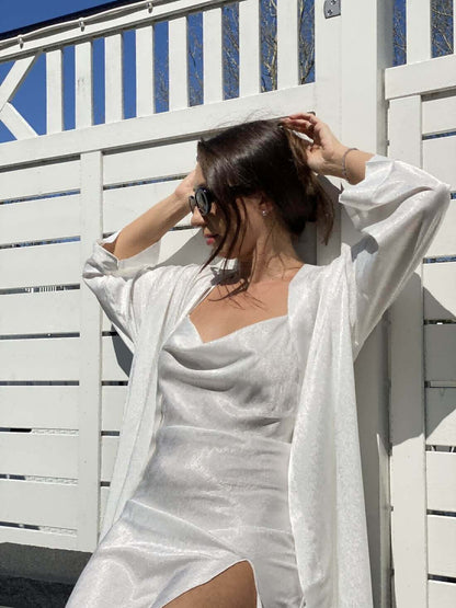 Elegant Robe Dress & Pajama Set Bridal