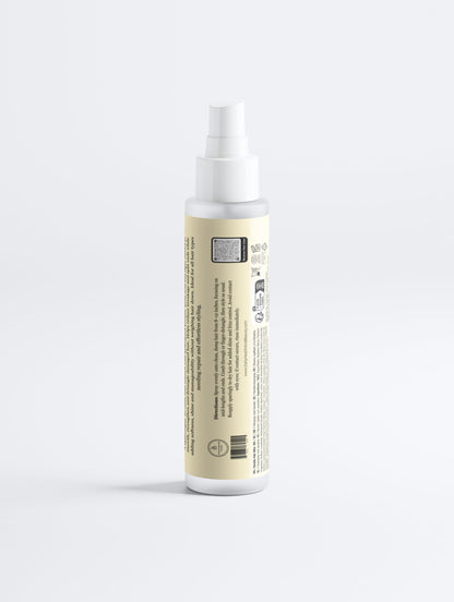 Keratin Shine Leave-In Hair Mist ingredients label — hydrolyzed keratin, lactic acid, marine algae extract