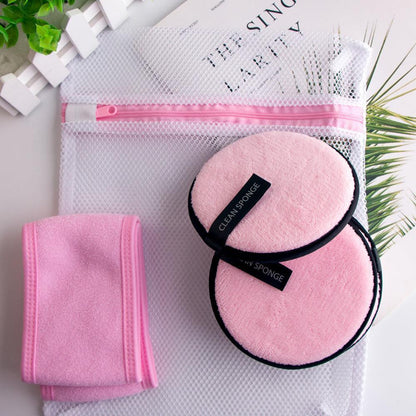 ZAQ Reusable Makeup Remover Pads 4pack with Spa facial Headband