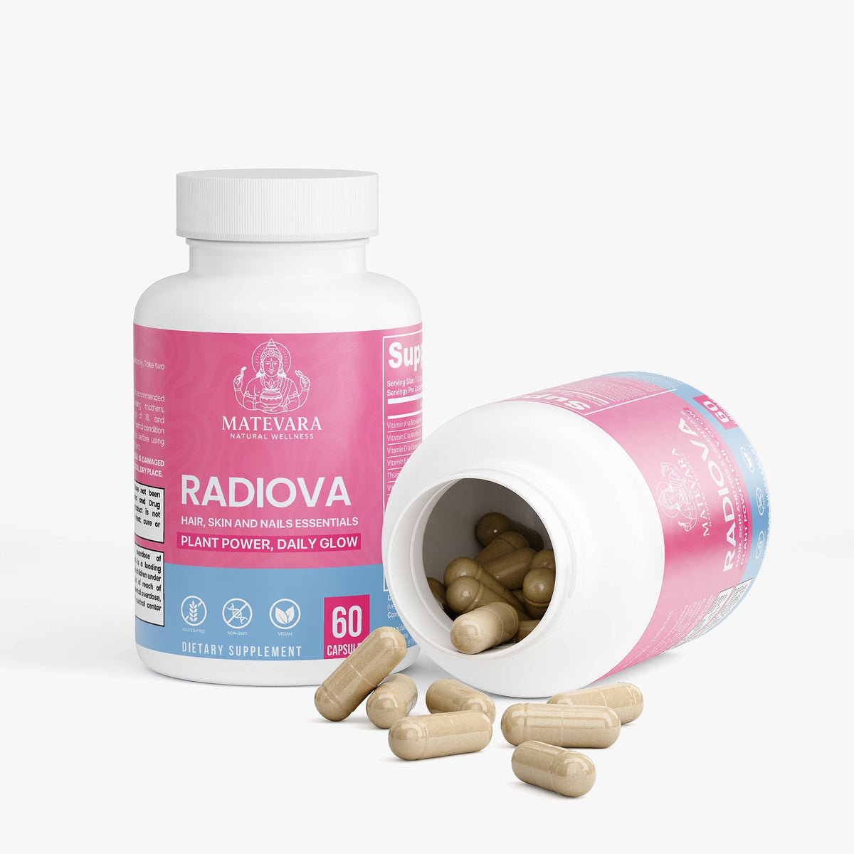 Radiova Hair, Skin & Nail Support Complex | 60 Vegetarian Capsules