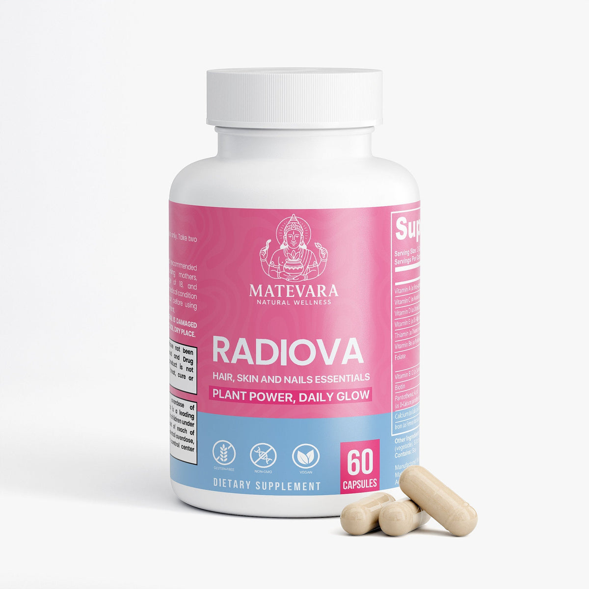 Radiova Hair, Skin & Nail Support Complex | 60 Vegetarian Capsules